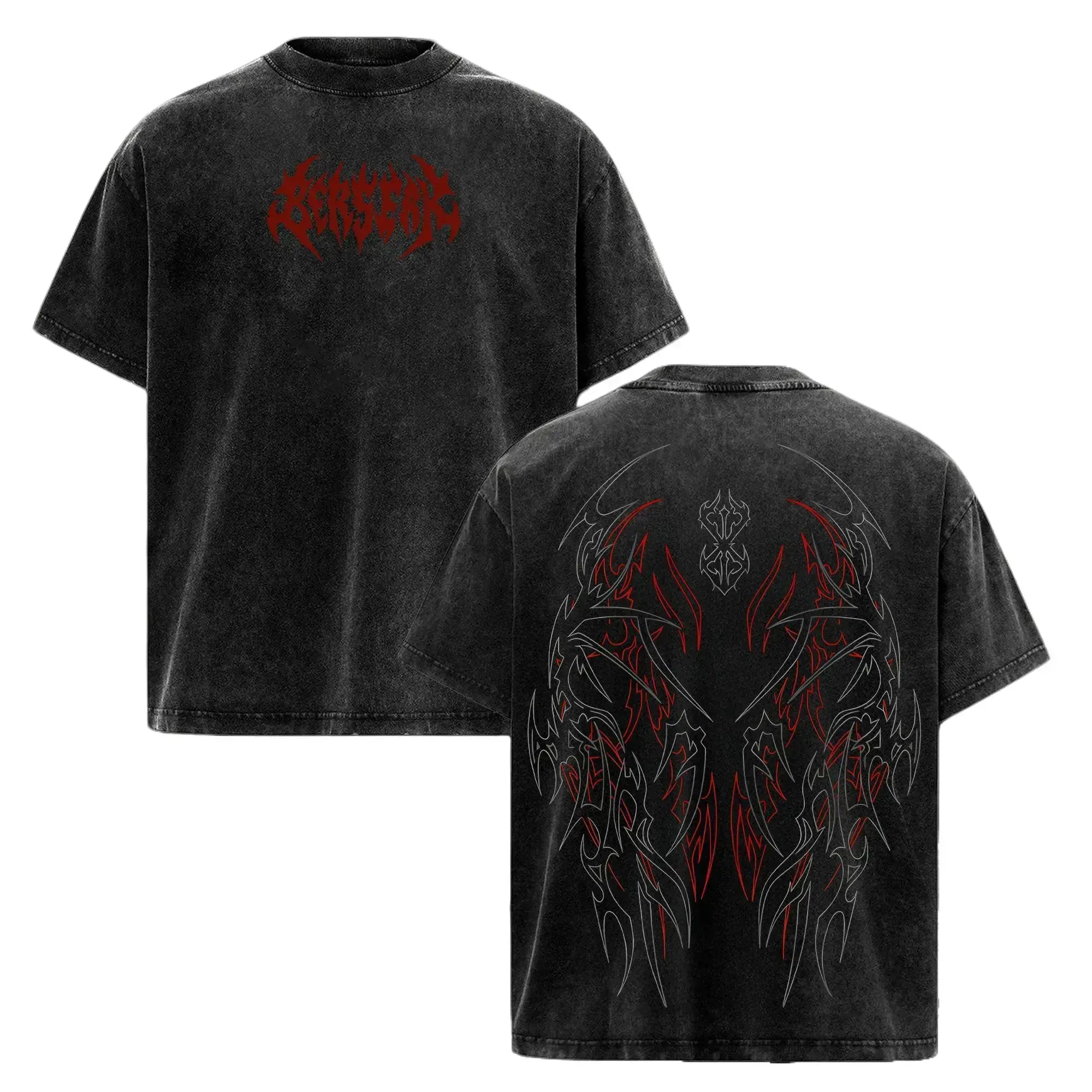 Berserk Pump Cover T-Shirt – Vintage Washed Oversized Gym Streetwear Tee, Heavy Cotton Fitness Top, Dark Aesthetic Unisex Apparel, Soft Loose Fit for Workout & Training