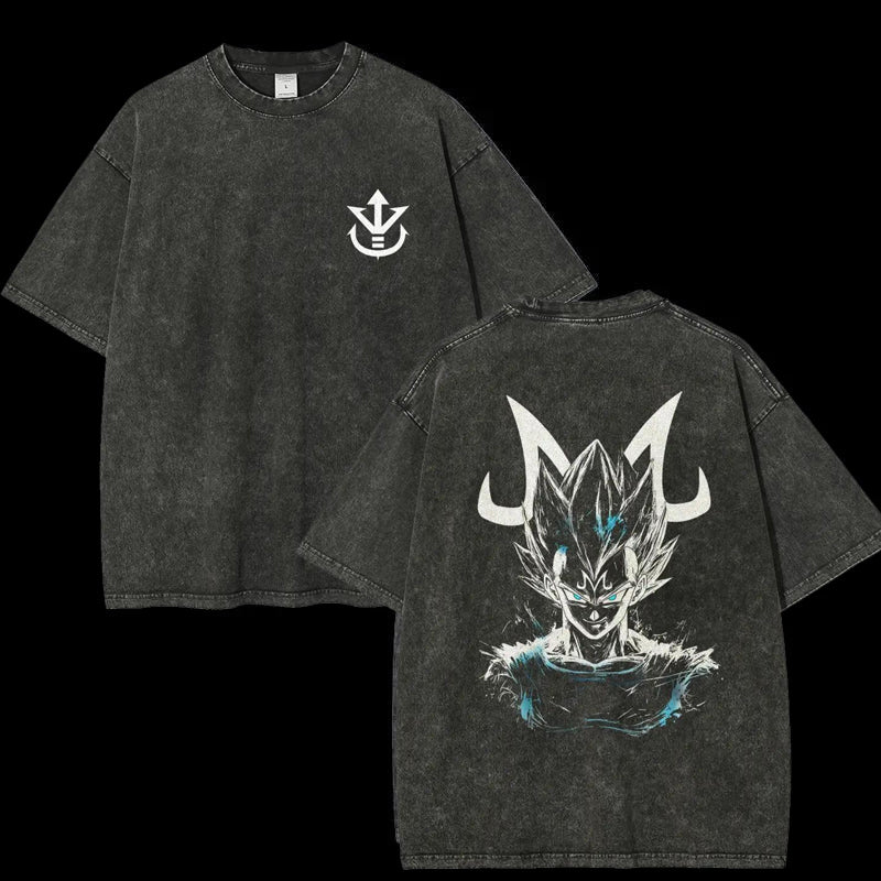 Dragon Ball DBZ Vegeta Anime Washed Graphic Tees Funny Japanese Cartoon Distressed Shirt 90s Vintage Streetwear Unisex Summer Gift
