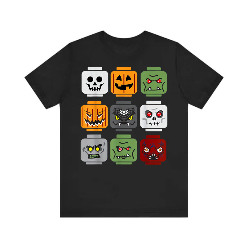 My World Skull Pumpkin Monster Printed T-shirt with Creative Person's Avatar Short Sleeve
