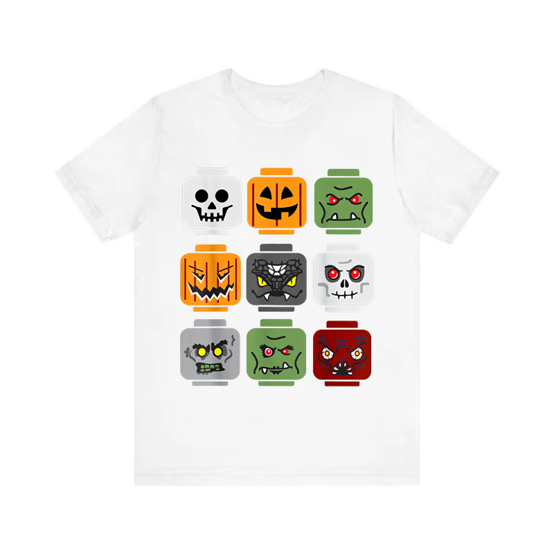 My World Skull Pumpkin Monster Printed T-shirt with Creative Person's Avatar Short Sleeve