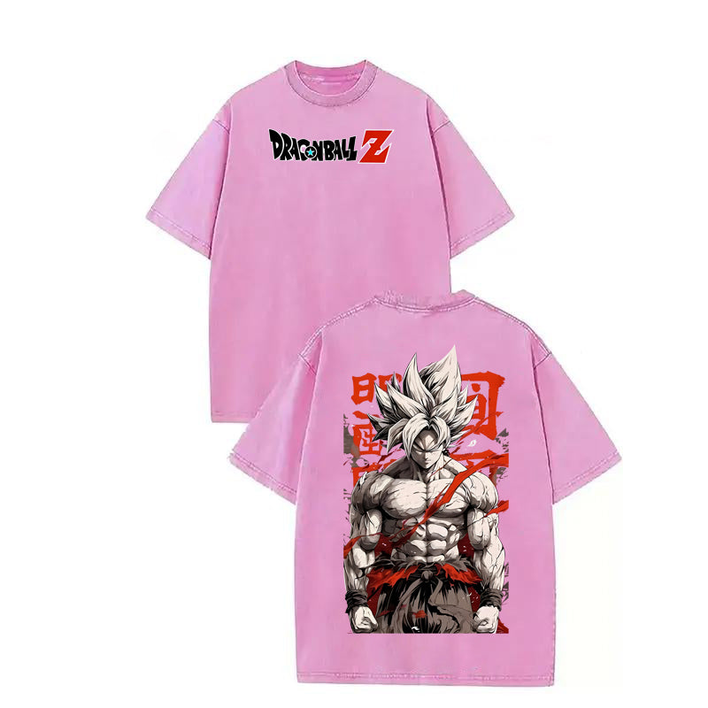 Dragon Ball DBZ Goku Anime Washed Graphic Tees Funny Japanese Cartoon Distressed Shirt 90s Vintage Streetwear Unisex Summer Gift"