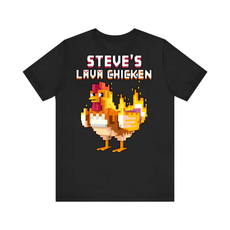 My World Steve's Lava Chicken Creative Printed T-shirt American Street Style Couple Top