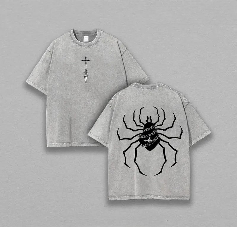 HunterxHunter Phantom Troupe Spiders Anime Manga Washed Heavy Cotton T-shirt, Gift For Anime Fan, Anime Lover, Manga Lover Gift Gift For Him Gift For Her  Menswear Clothing