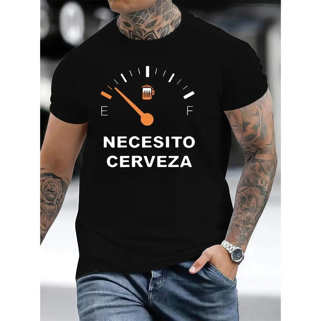 Men's Regular Fit Letter Graphic Round Neck Tee, Casual Short Sleeve Crew Neck T-shirt for Summer, Fashion Men's Top for Daily Wear, Crewneck Graphic Tees, Men's T Shirts