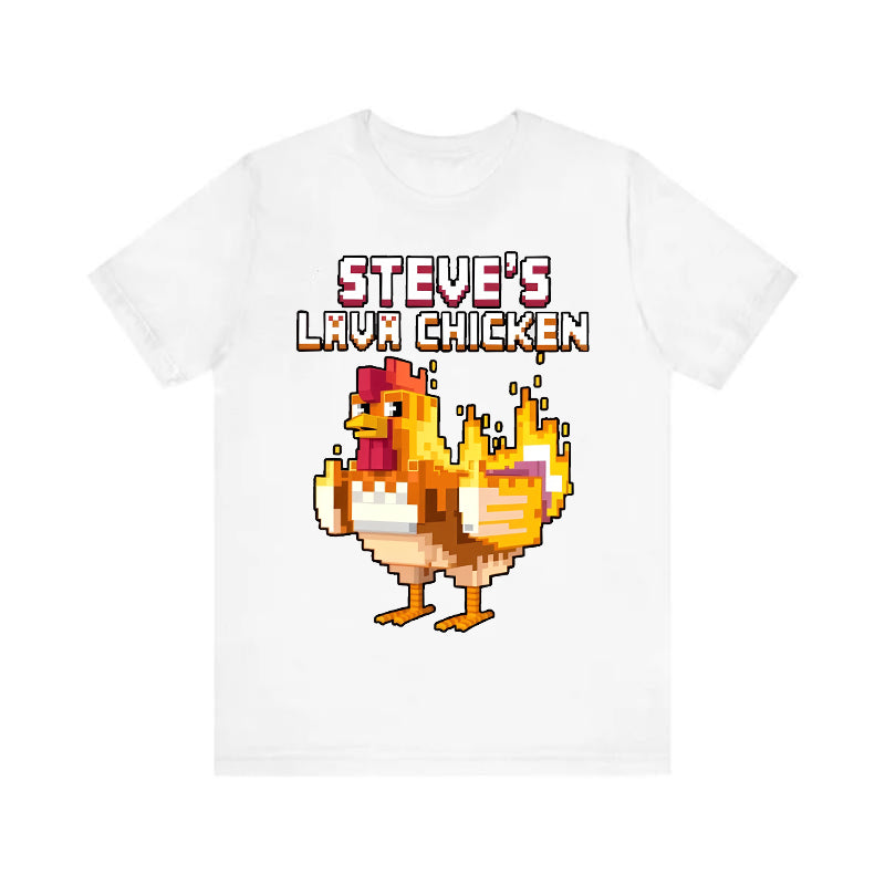 My World Steve's Lava Chicken Creative Printed T-shirt American Street Style Couple Top