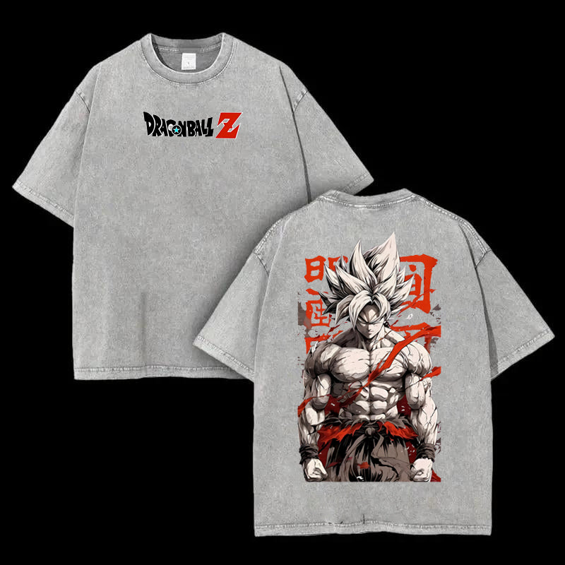 Dragon Ball DBZ Goku Anime Washed Graphic Tees Funny Japanese Cartoon Distressed Shirt 90s Vintage Streetwear Unisex Summer Gift"