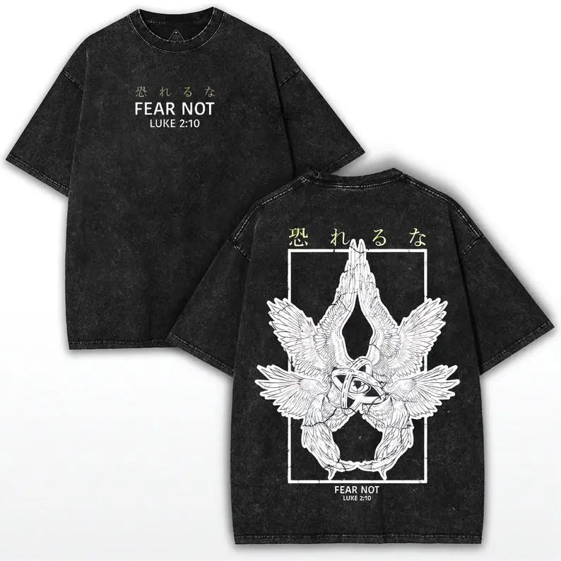 valentine shirts Fear Not Christian T-Shirt: Washed Oversized Unisex Tee