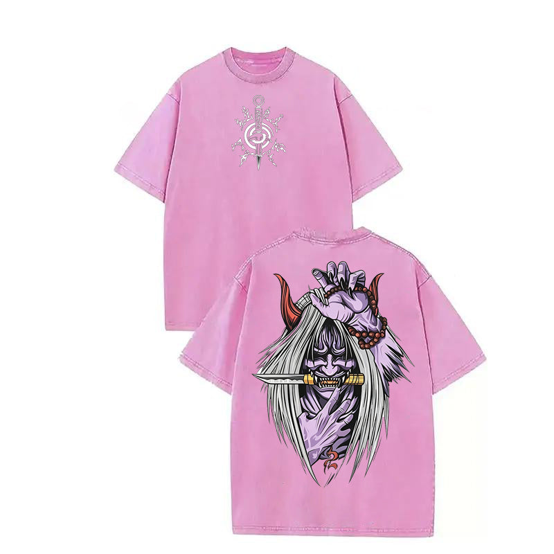 Minato Reaper Death Seal - Shinigami Anime Double Printed Vintage Washed Tee Unisex Oversize Anime Manga Washed Heavyweight Cotton T-shirt, Gift For Anime Fan, Anime Lover Christmas gift