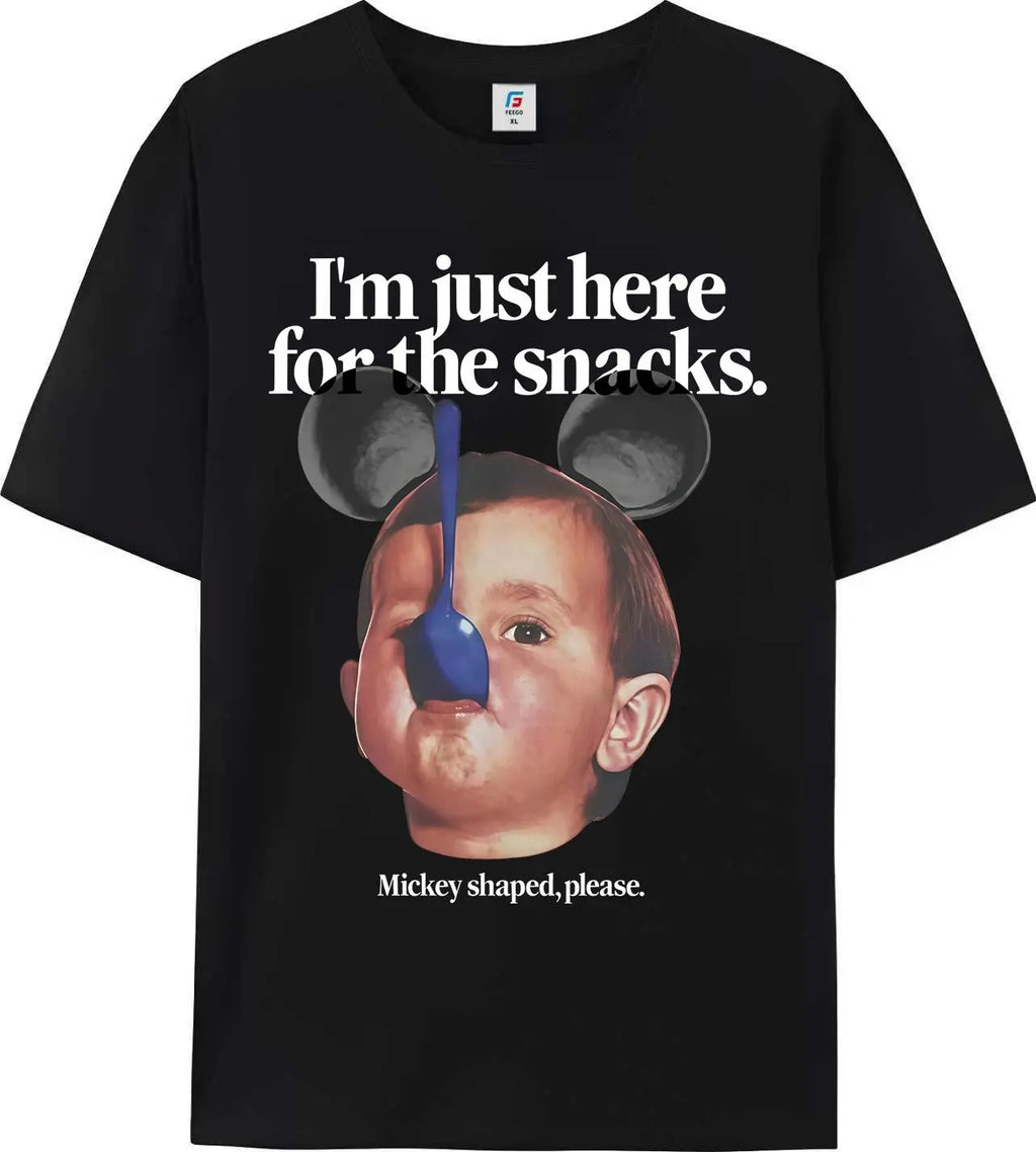 I'm Just Here For The Snacks T-shirt, Fast Past, Funny Magic Kingdom Graphic Tee, Shape Unisex Shirt shirts for men gifts for boyfriend mens clothing merch for men
