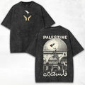 Palestine Freedom Vintage Oversized Tee – Double-Sided Washed Heavy Cotton Shirt with Hope & Solidarity Graphic | Retro Streetwear Limited Drop Menswear Top