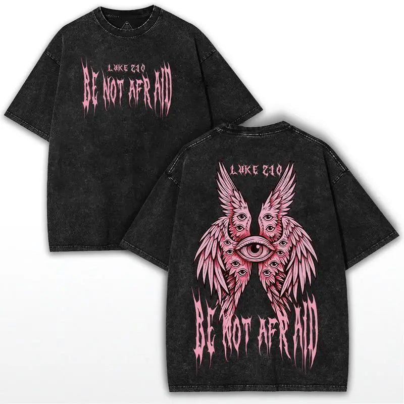 Be Not Afraid Luke 2:10 Angel Tee -BLACK FRIDAYVintage Washed Heavy Cotton OversizedFaithwear |Spiritual Streetwear Drop Christmas gift