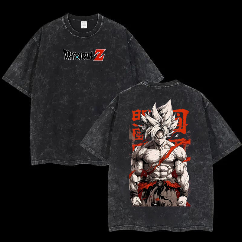 Dragon Ball DBZ Goku Anime Washed Graphic Tees Funny Japanese Cartoon Distressed Shirt 90s Vintage Streetwear Unisex Summer Gift"