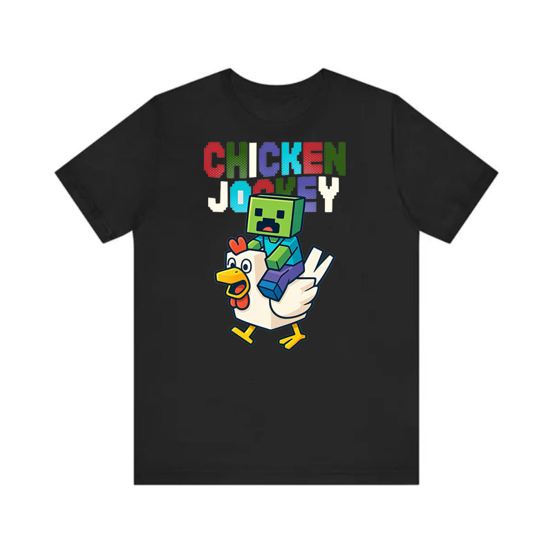 My World Colorful Chicken Knight Fun Printed T-shirt Summer Cotton Loose Casual Top