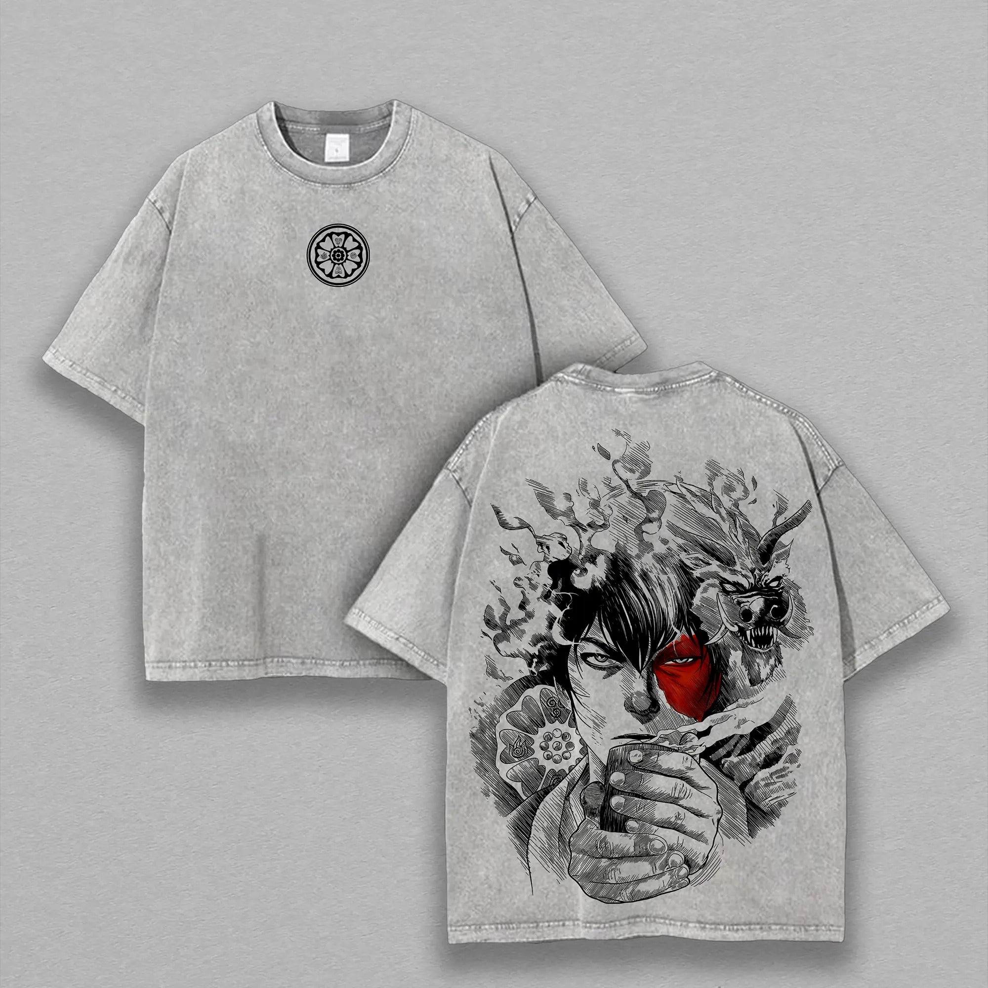 Zuko Avatar The Last Airbender Anime Double Printed Vintage Washed Tee Unisex Oversize Heavyweight Cotton T-shirt for Anime Fans and Love