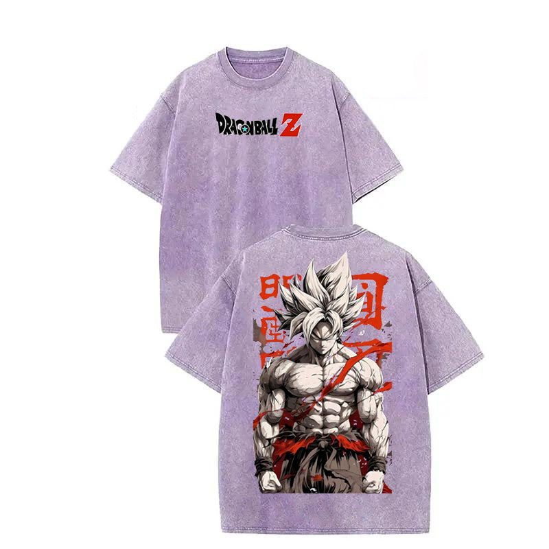 Dragon Ball DBZ Goku Anime Washed Graphic Tees Funny Japanese Cartoon Distressed Shirt 90s Vintage Streetwear Unisex Summer Gift"
