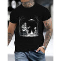 Bigfoot Guitar Tee Campfire Alien Ufo Camping Sasquatch T-Shirt Casual Shortsleeve
