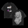 Frieren × Fern Frieren: Beyond Journey's End Anime Double Printed Vintage Washed Tee Unisex Oversize Anime Manga Washed Heavyweight Cotton T-shirt boyfriend  tees wicked  merchandise